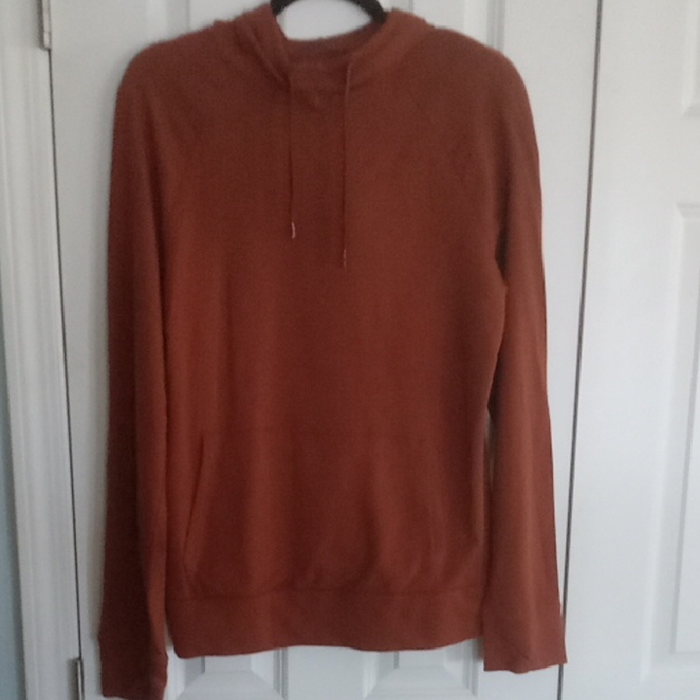Men's Rust Hooded Sweater - Classic Pullover